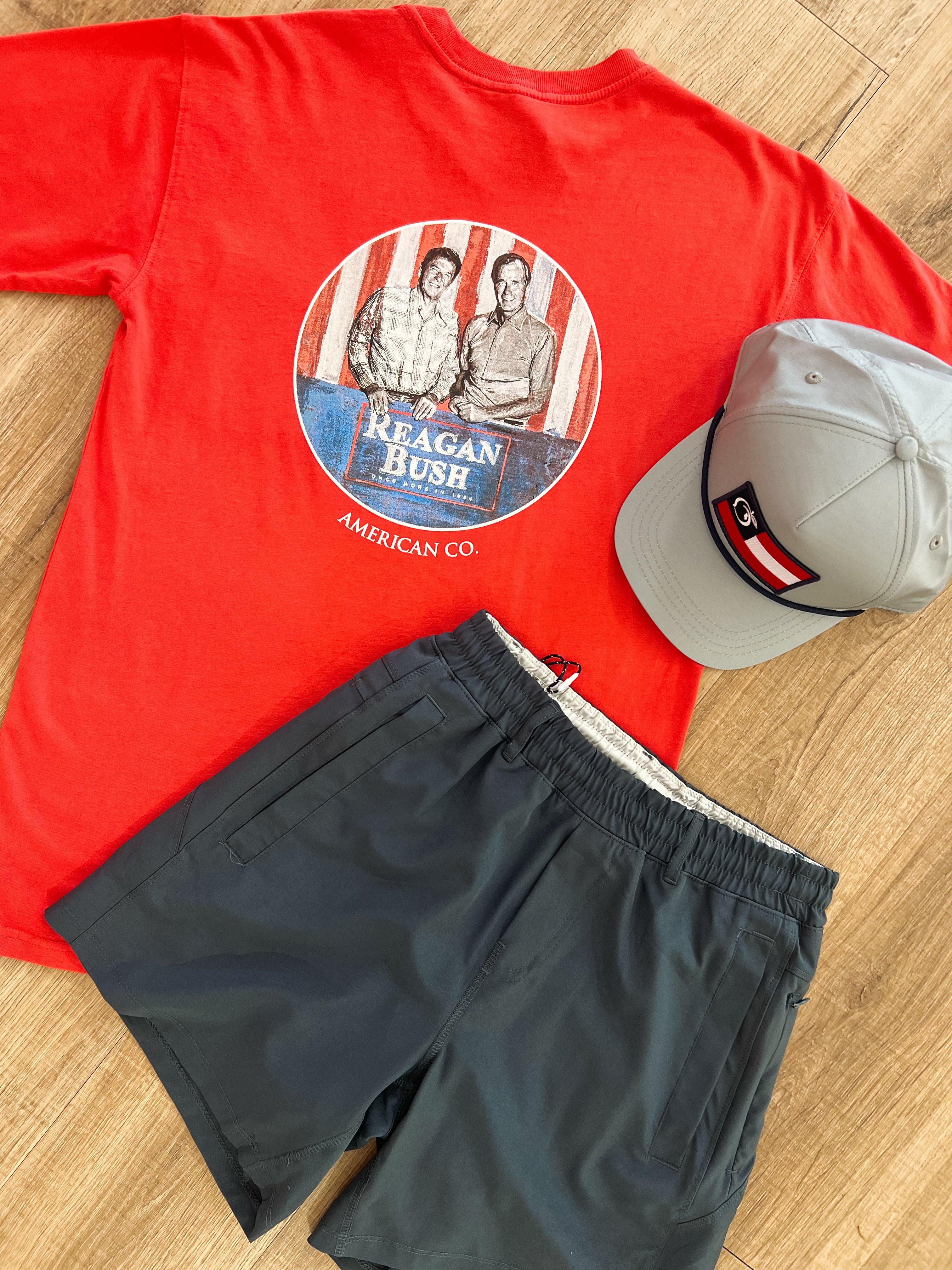 Reagan Bush Tee in Red by Peach State Pride