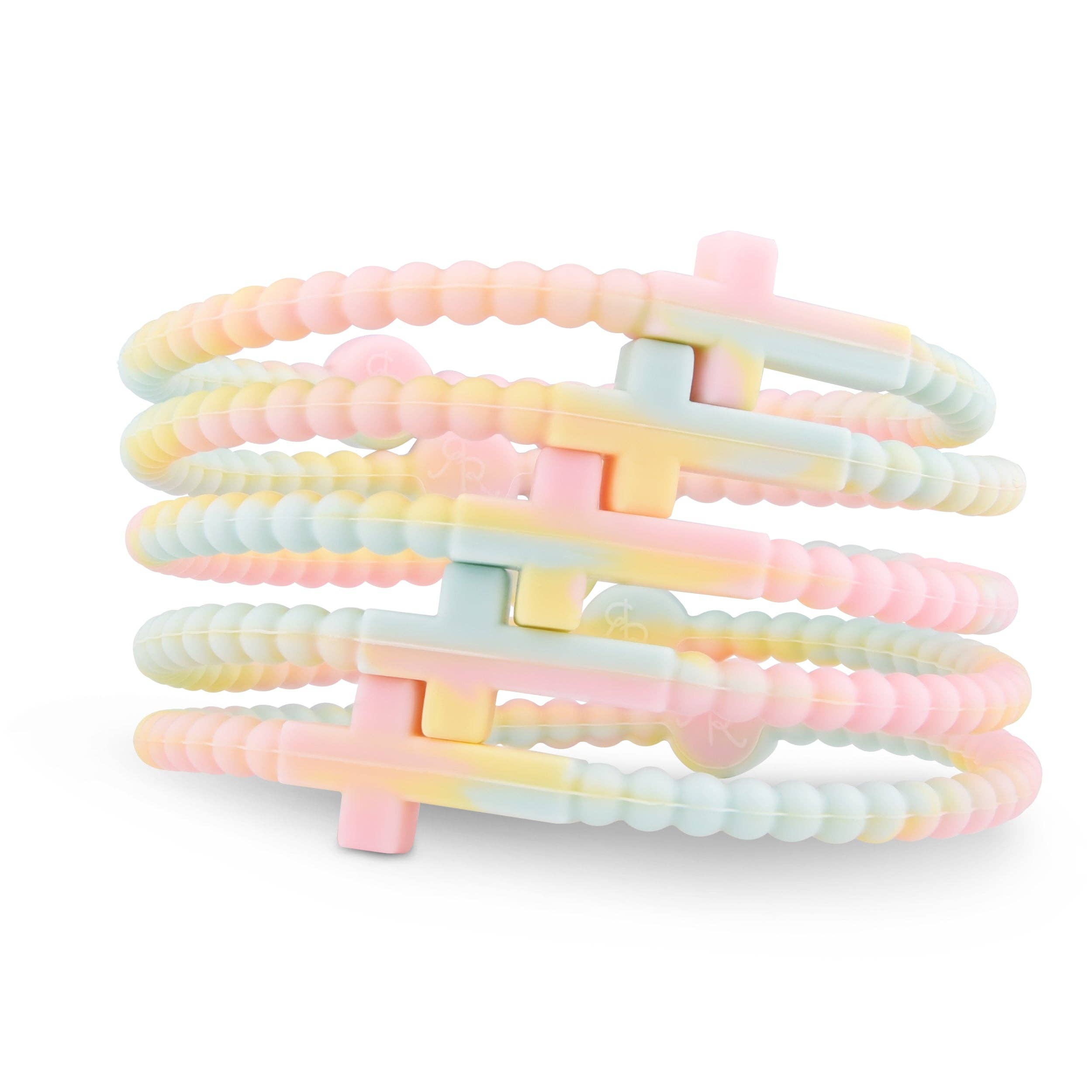 Jesus Silicone Cross Bracelets-Pastel in Medium