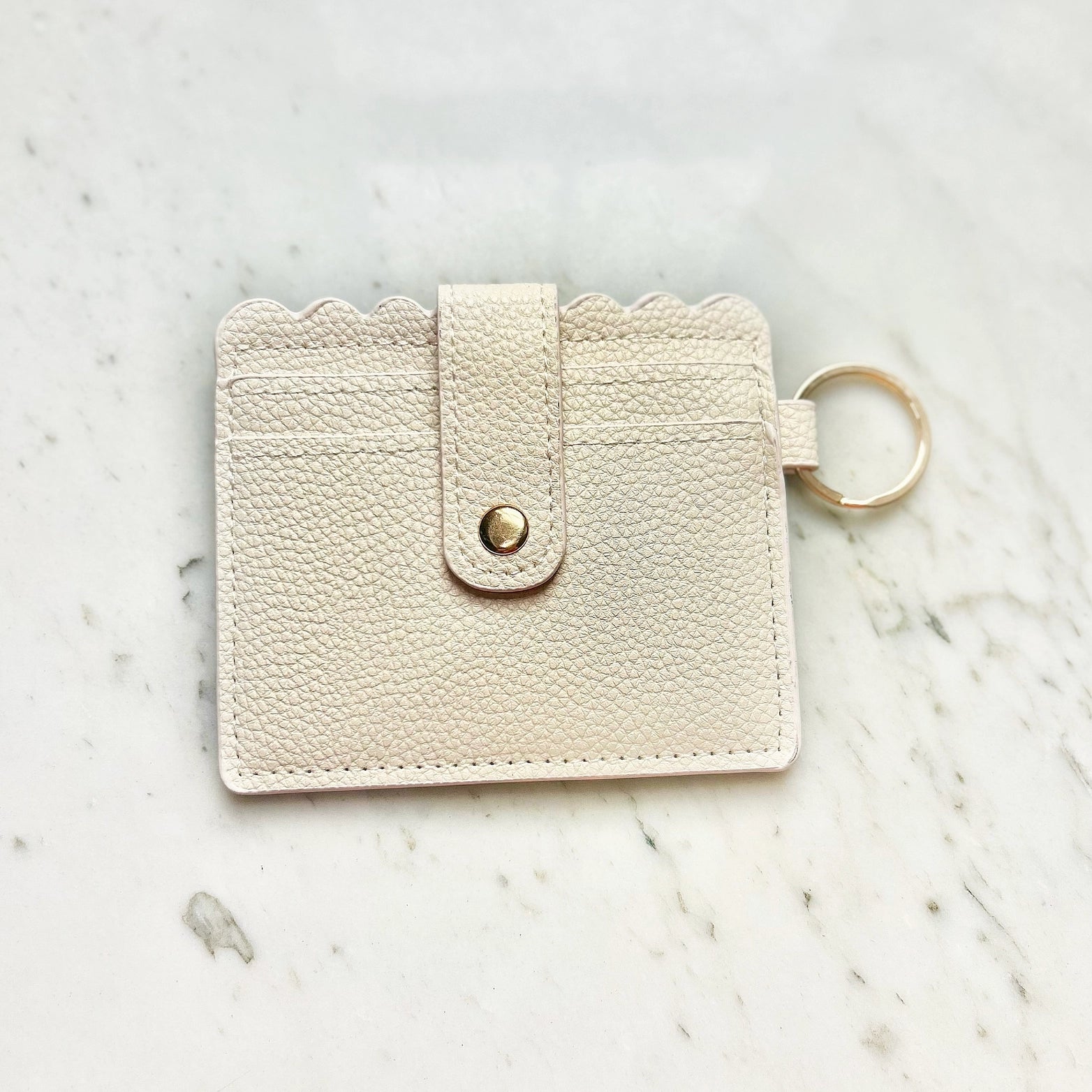 Cream Wallet with Keyring