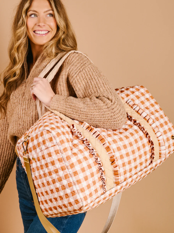 On-The-Go Quilted Weekender Bag-Maple Gingham
