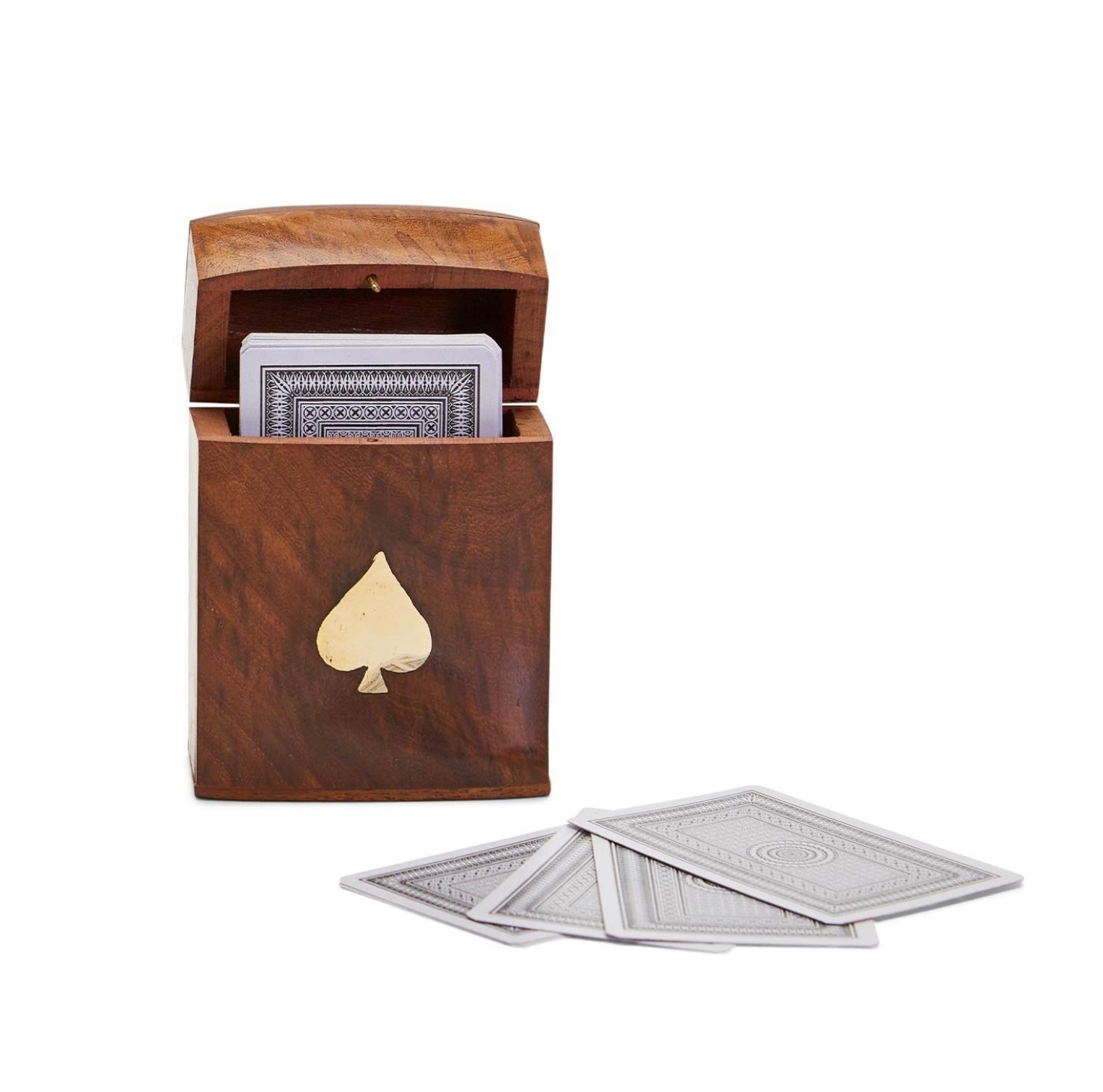 Wood Crafted Playing Card Set in Wooden Box