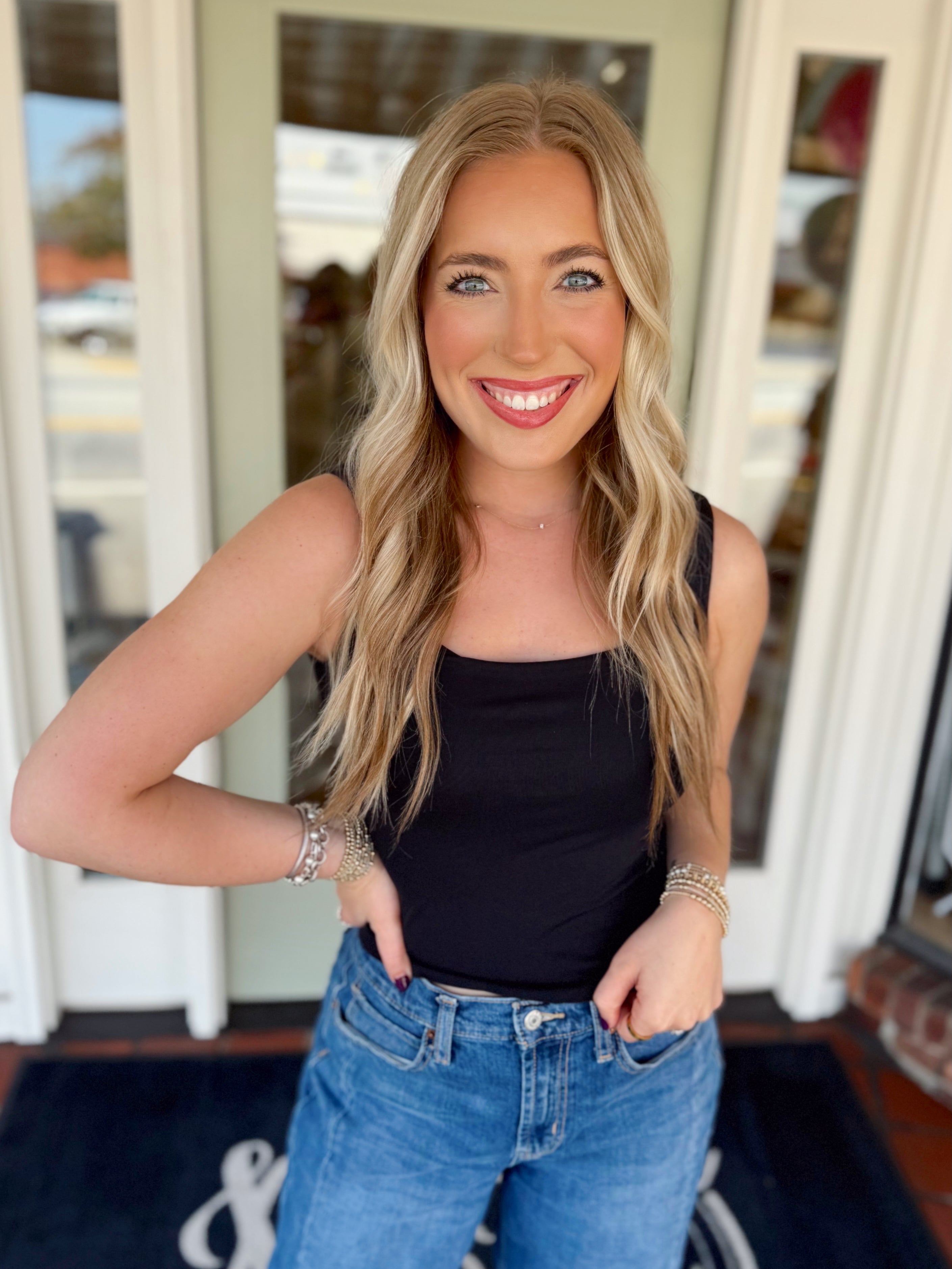The Marlee Square Neck Top in Black