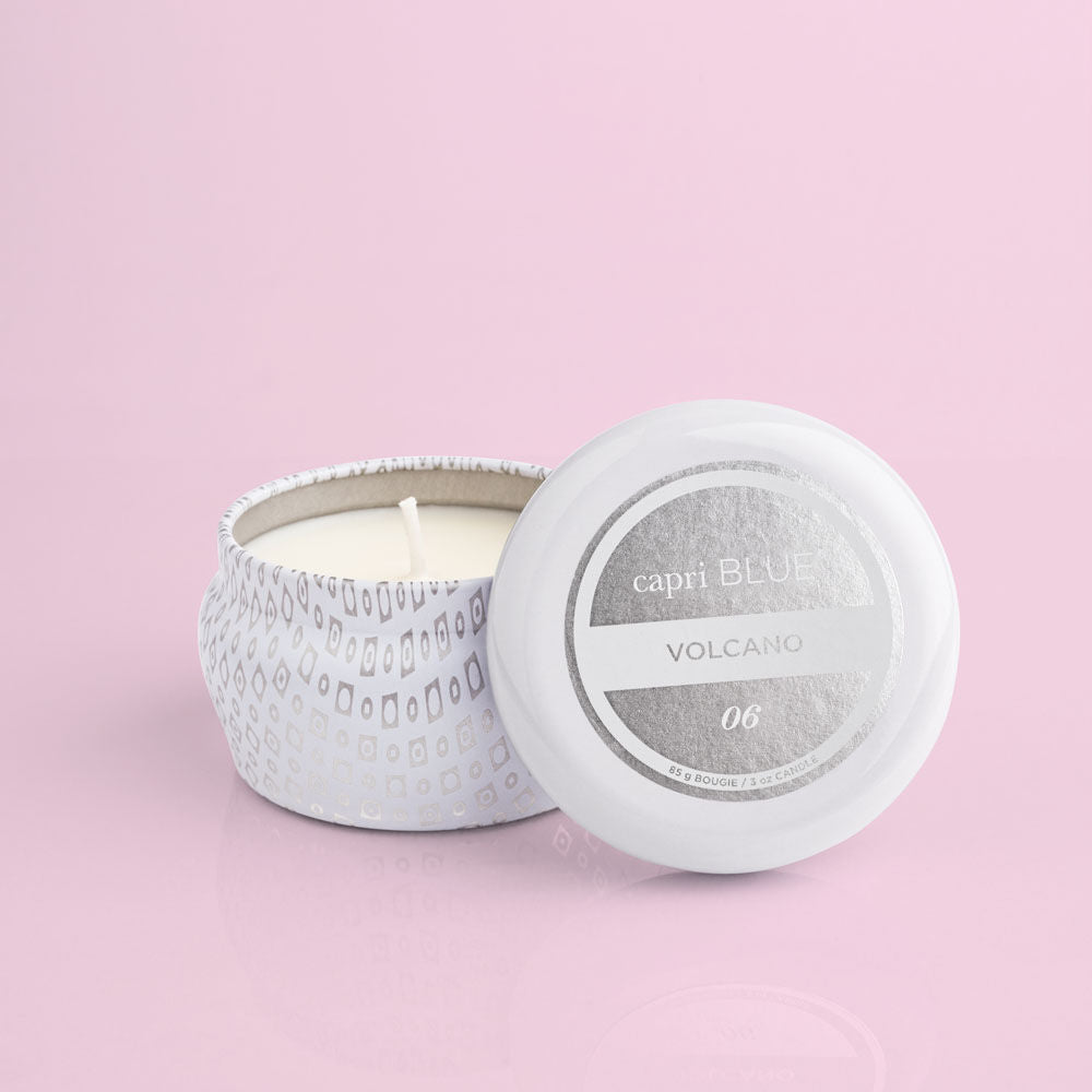 Volcano Mini White Tin Candle