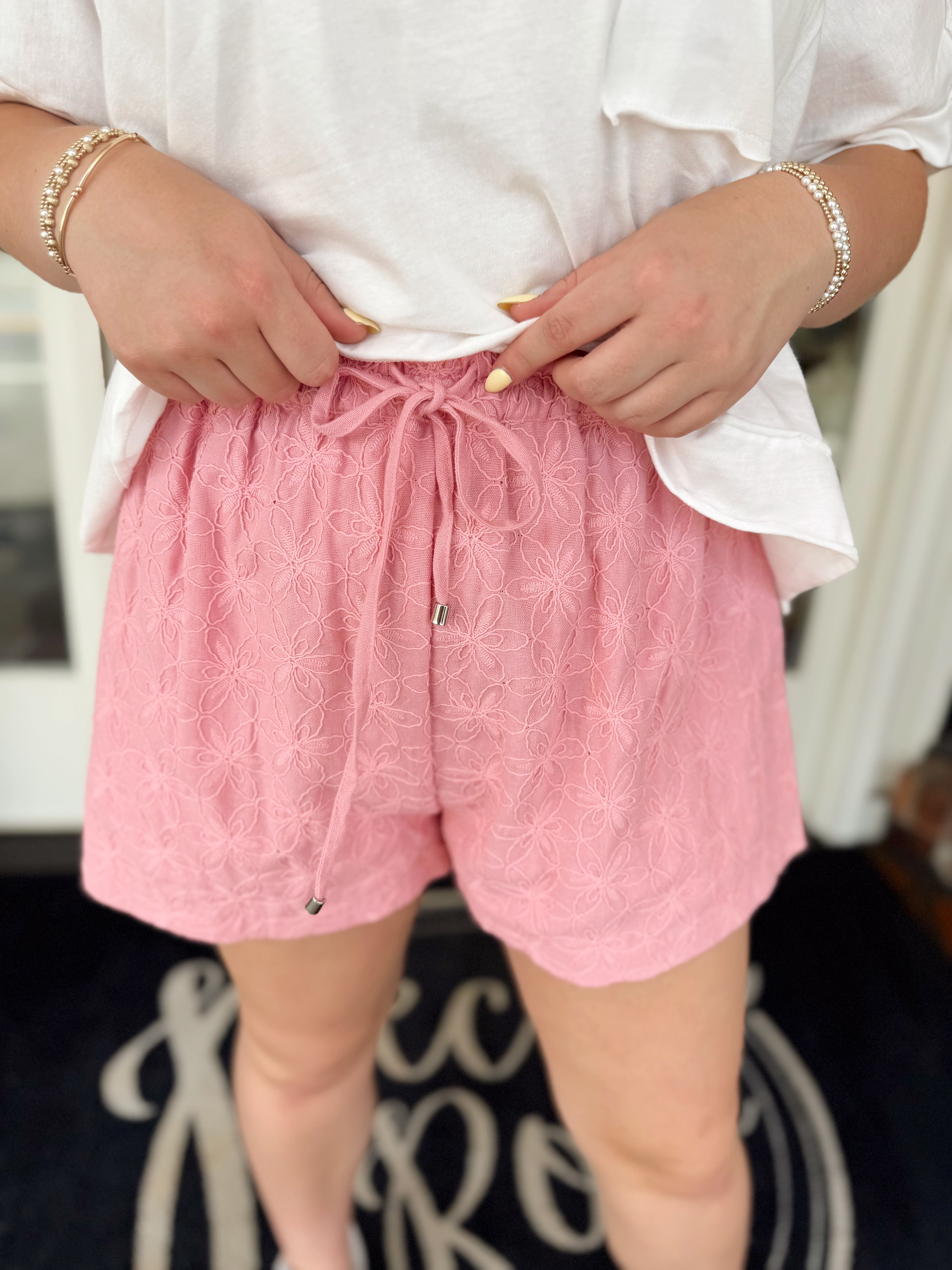 The Melanie Flower Embroidered Shorts