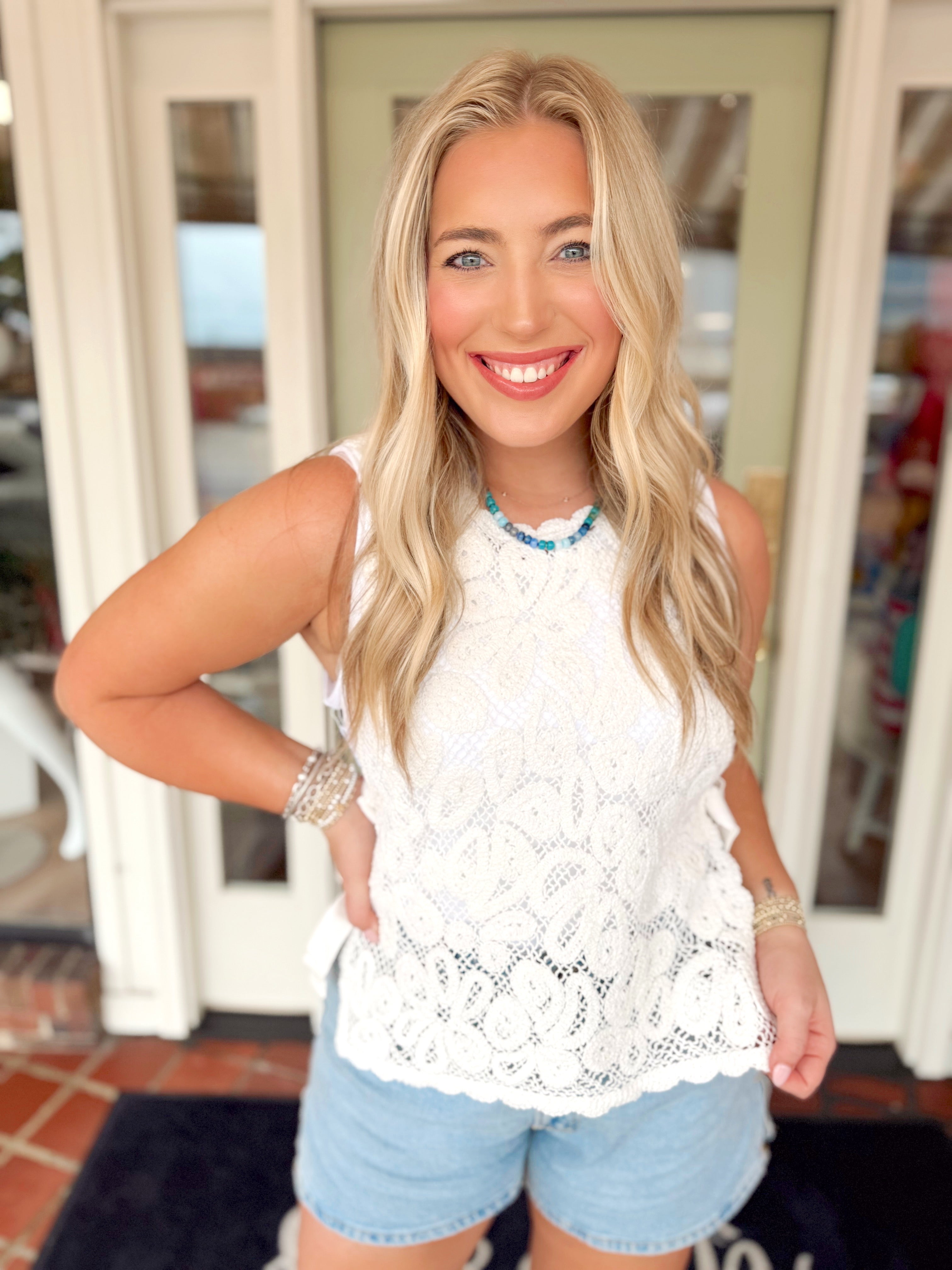 The Camille Crochet Vest Top