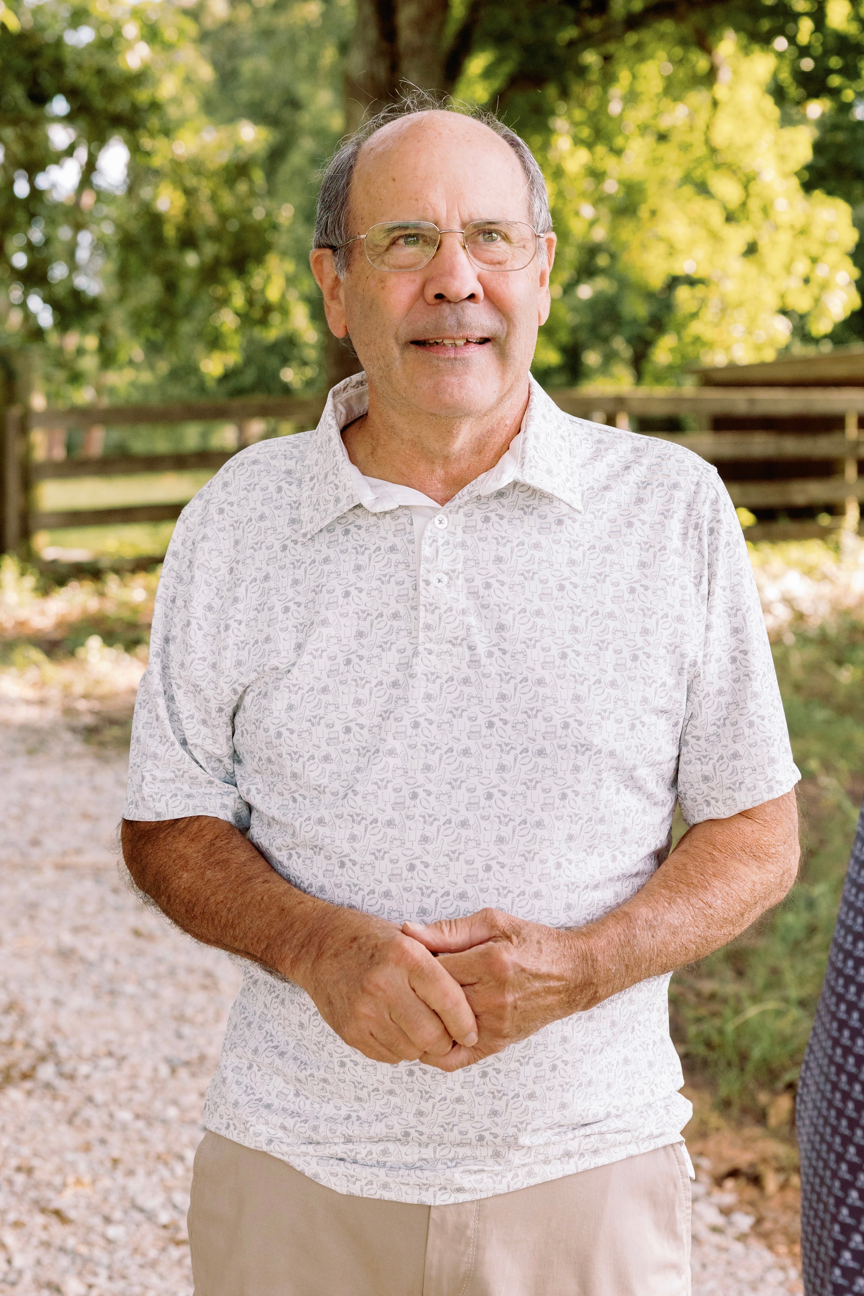 Biggest Fan Printed Polo in Hazy Gray by Southern Shirt Co.
