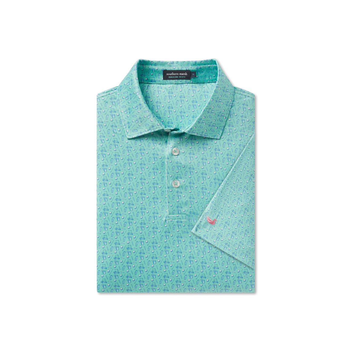 Flyline Performance Polo- Mint Cart Path