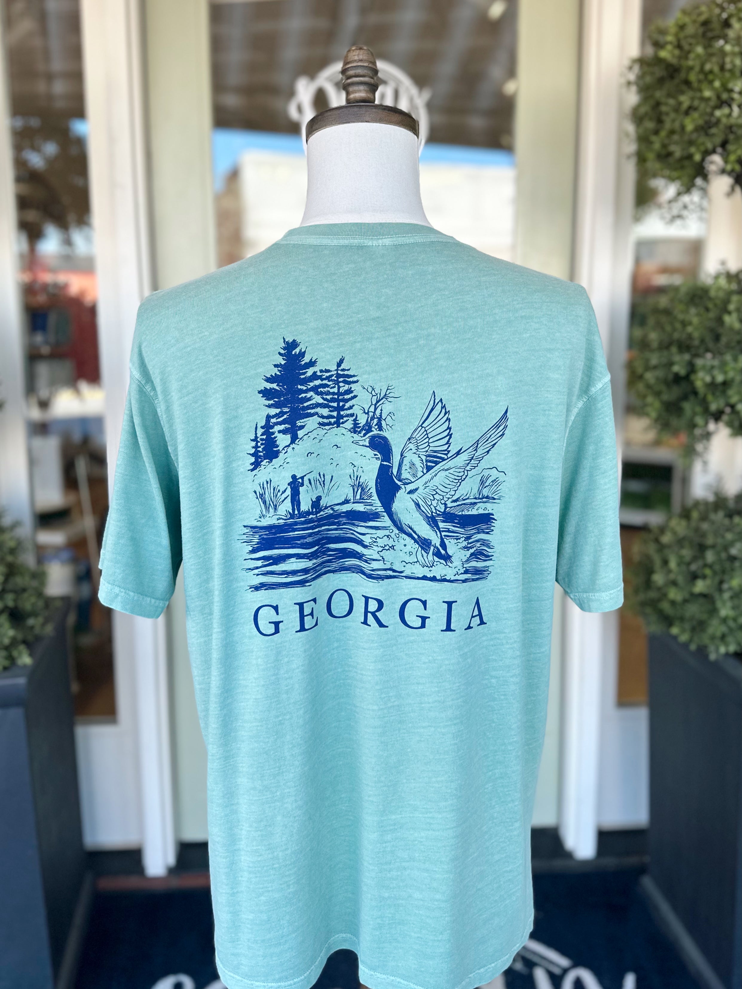 Georgia Duck Hunt Tee in Weathered Aquafoam By Peach State Pride