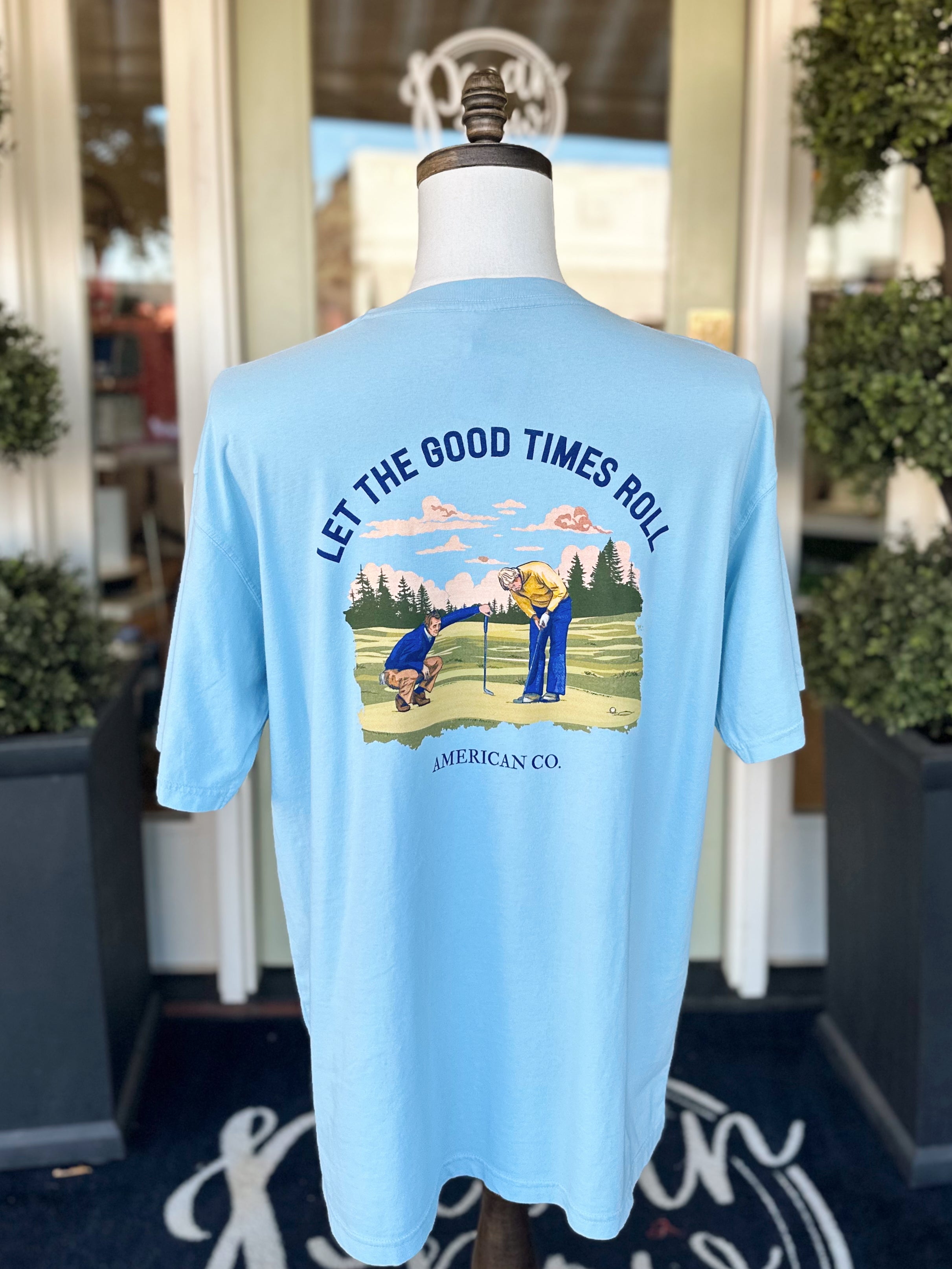 Let the Good Times Roll Tee in Chambray