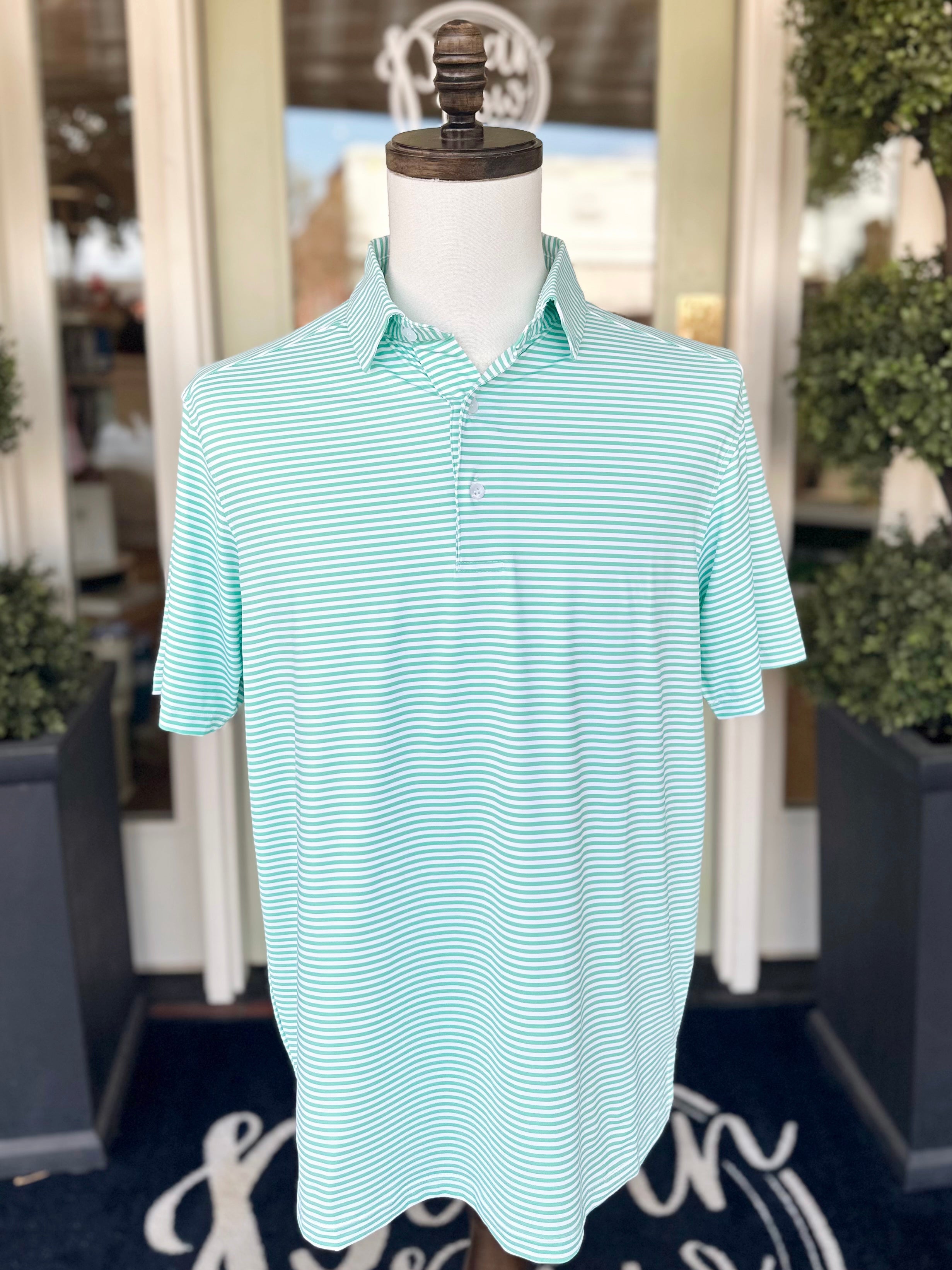 Carnival Glass and White Stripe Polo By Meripex