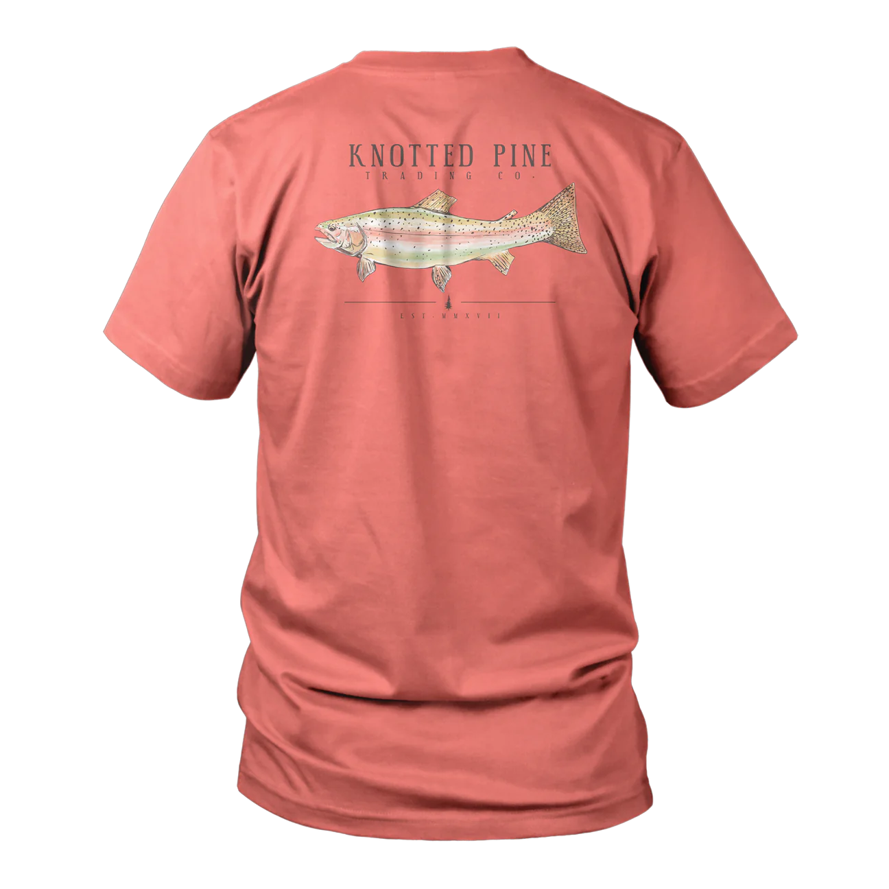 Trout Tee in Bright Salmon by Knotted Pine Trading Co.