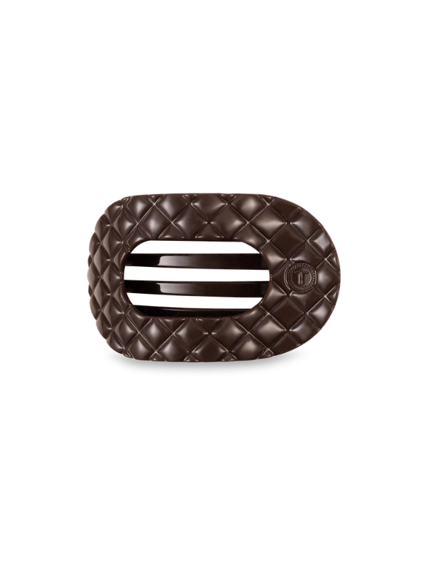 Truly Taupe Quilted Large Flat Round Clip