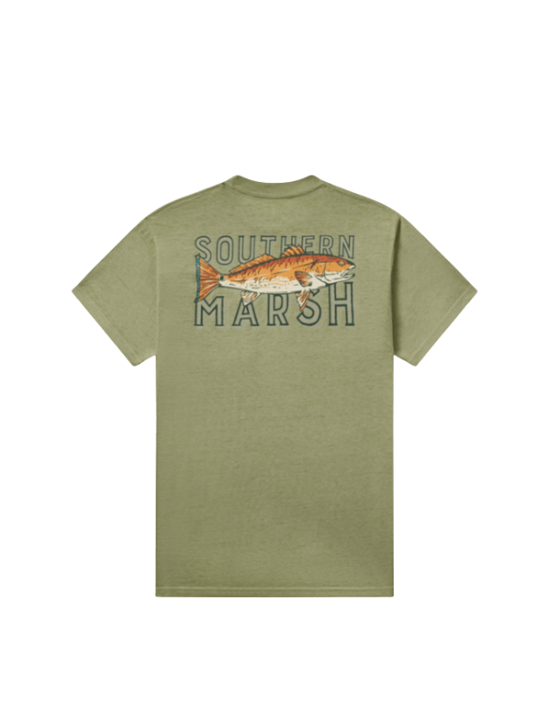 SEAWASH Tee -Redfish Catch in Brigade Olive