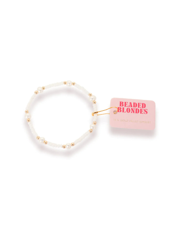 Extended White Pearl Beaded Bracelet