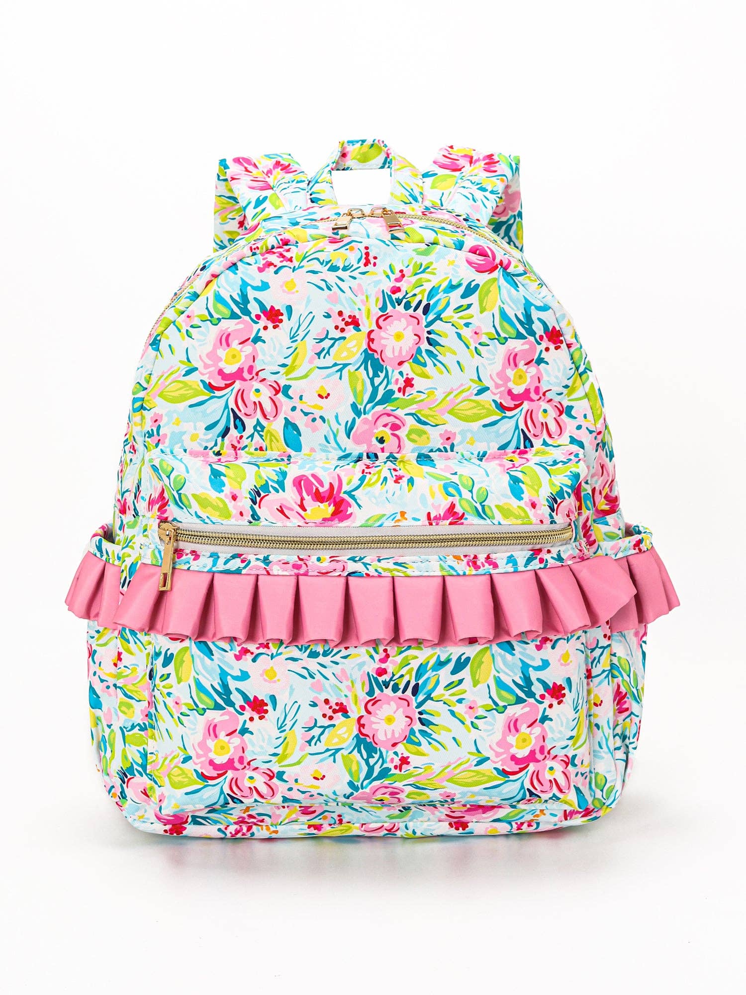 Colorful Floral Girls' Ruffle Backpack