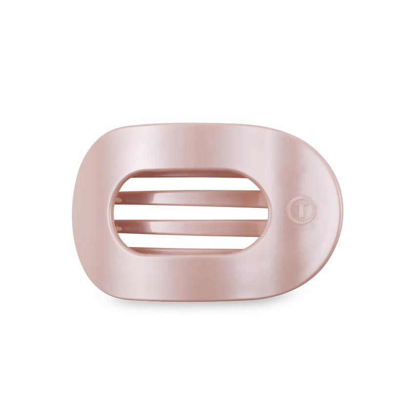 Pearly Pink Medium Flat Round Clip