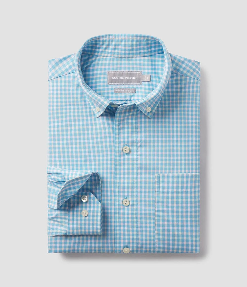 Youth Boys Samford Check in Aquaverde By Southern Shirt