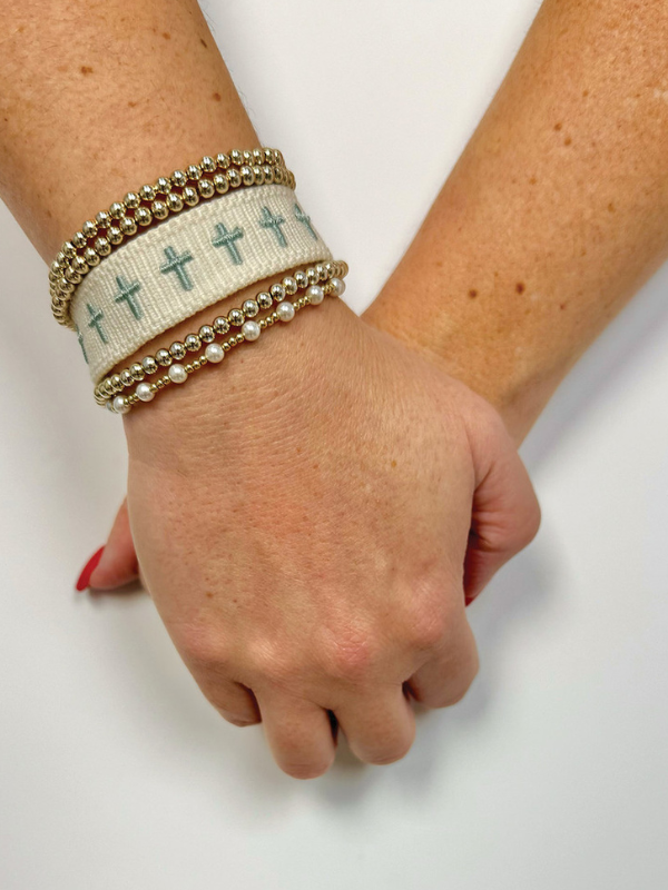 Blue Cross Woven Bracelet By Southern Fried Design Barn