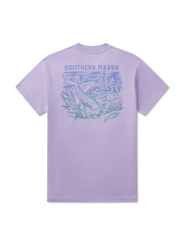 Tail Time Tee in Wharf Purple By Southern Marsh