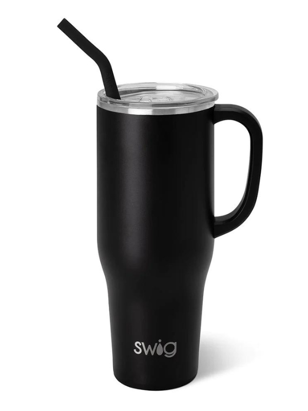 Matte Black Mega Mug 40oz Tumbler by Swig Life