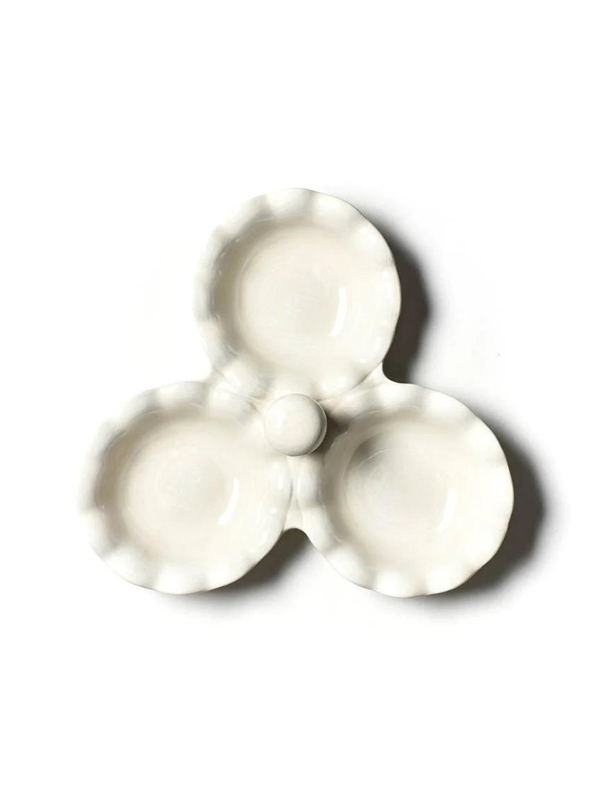 Signature White Ruffle Three Bowl Server by Coton Colors