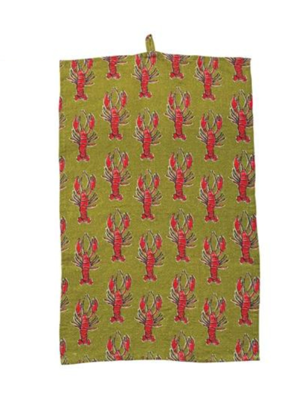 Green Lobster Tea Towel