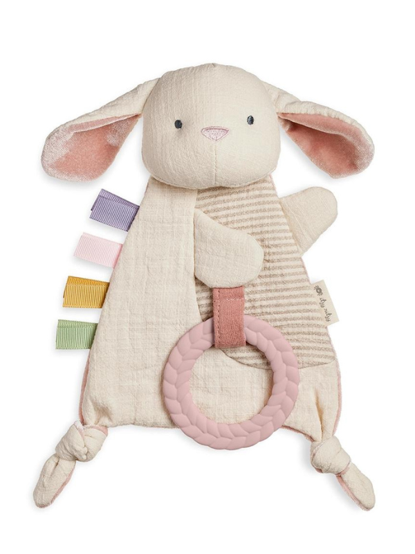 Bitzy Bunny Crinkle Sensory Toy with Teether