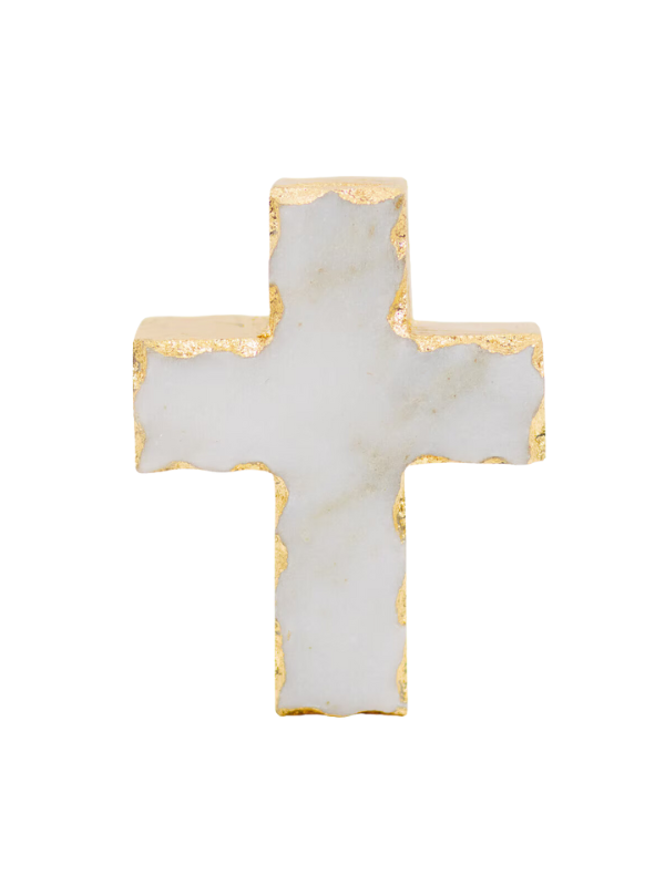 Marble and Gold Cross Decor