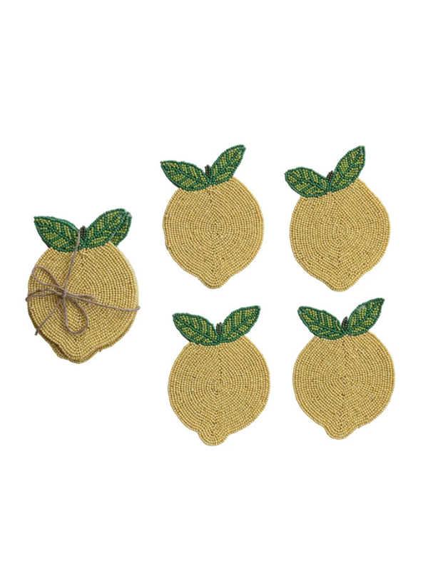 Beaded Lemon Coasters