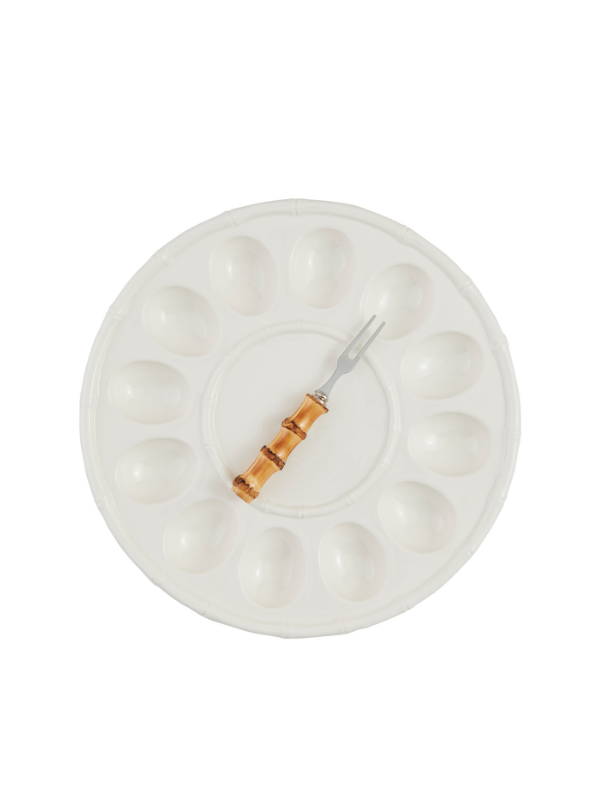 Elaina & Kyle Wedding Registry- Ceramic Bamboo Deviled Egg Tray Set