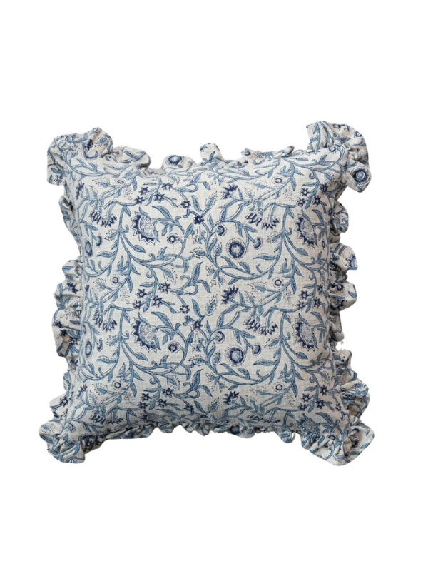 Blue Floral Printed Pillow