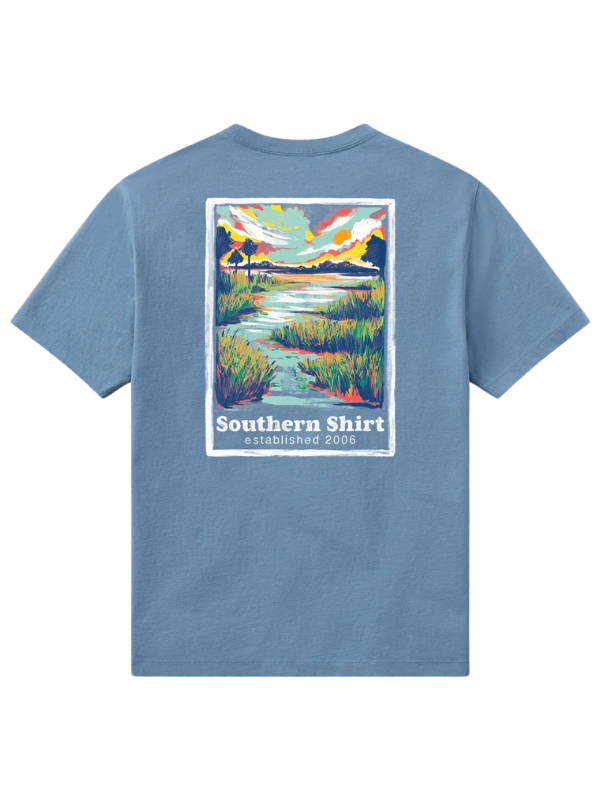 Marshland Glades Tee in Nautical Blue By Southern Shirt Co.