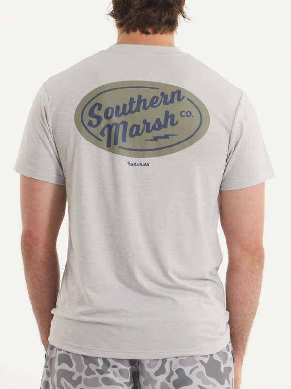 FieldTec™ Pro Heathered Lit Up Tee in Light Gray By Southern Marsh