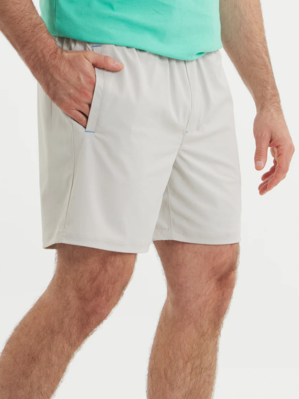 Billfish Lined Performance Short in Light Gray Classic By Southern Marsh