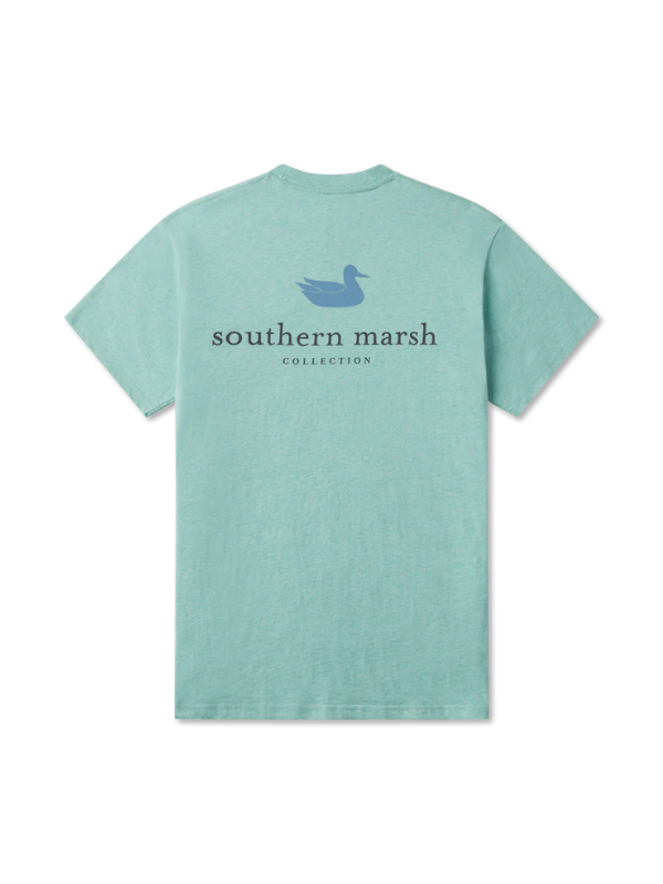 Authentic Tee in Washed Bimini Green By Southern Marsh