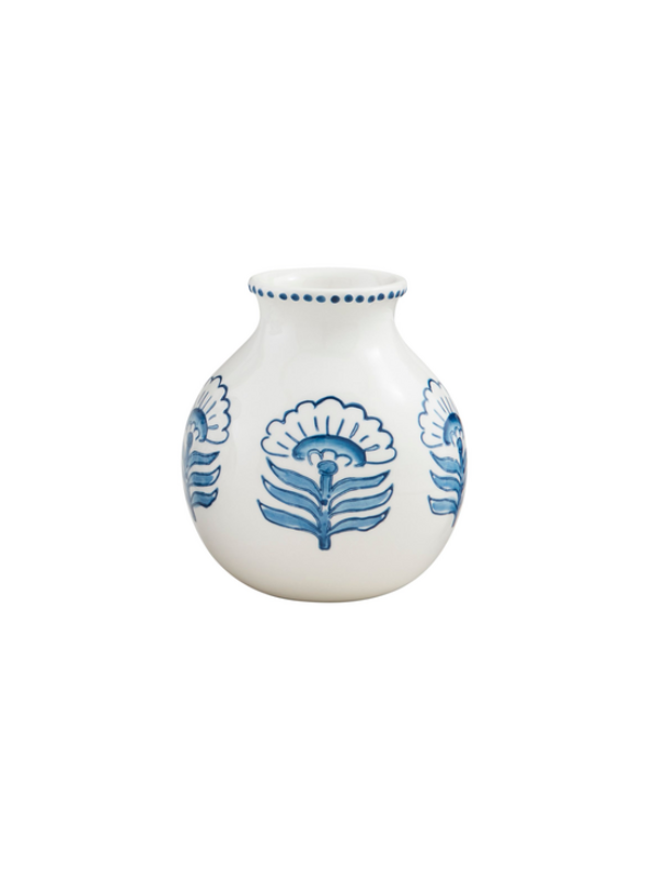Memory Kate & Bentley Wedding Registry- Small Blue Floral Print Vase