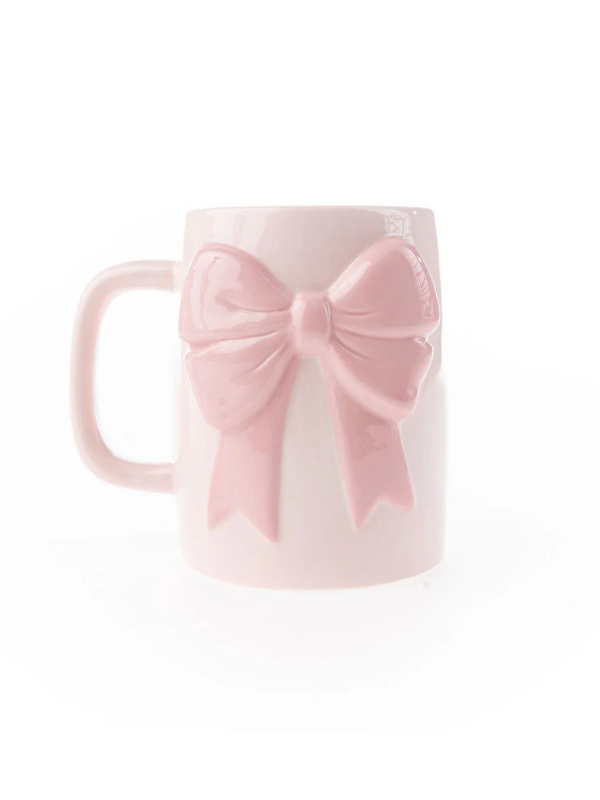 Ceramic Bow Mug in Pink