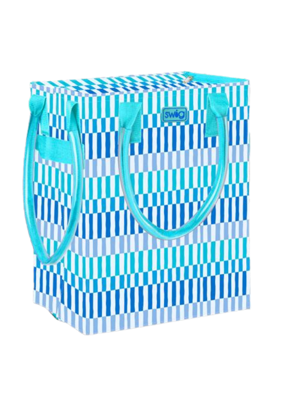 Glacier Stripe Mega Tote Bag By Swig