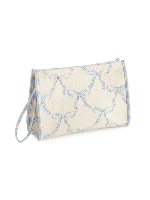 Bella Blue Bow Zip Pouch