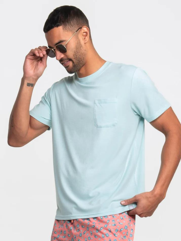 Max Comfort Pocket Tee in Aqua Splash by Southern Shirt Co.