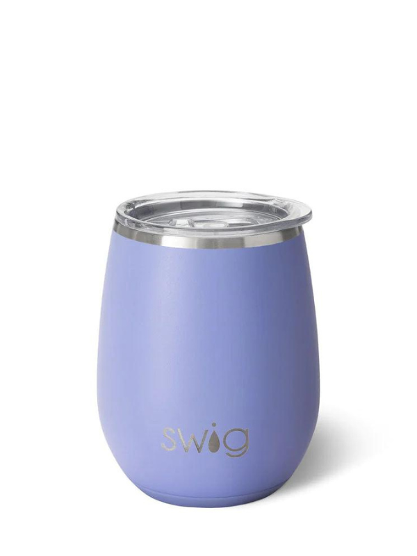 Matte Hydrangea Stemless Wine Glass by Swig Life