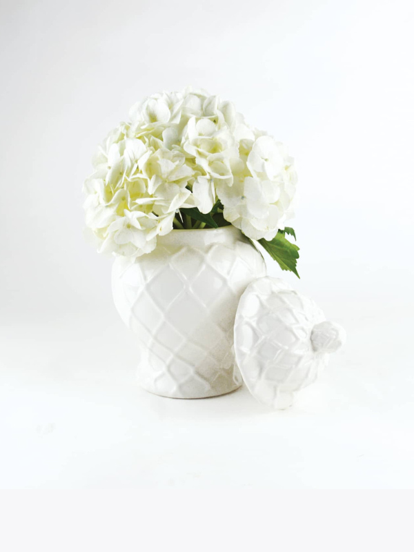 Small White Textured Ginger Jar