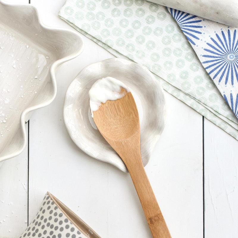 White Ruffle Spoon Rest