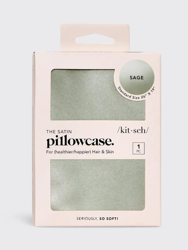 Sage Standard Satin Pillow Case by Kitsch