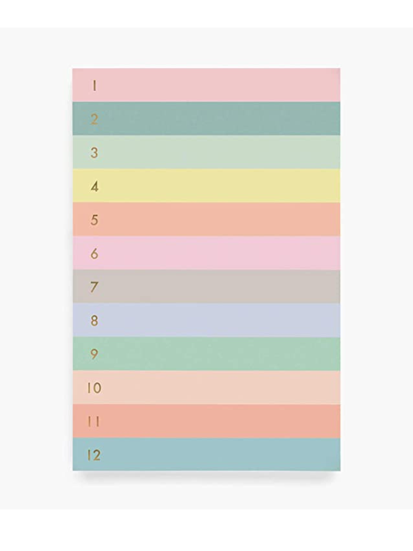Numbered Color Block Memo Notepad