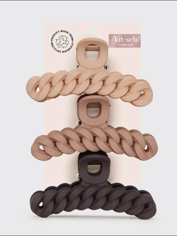 Natural Chain Claw Clip 3pc Set by Kitsch