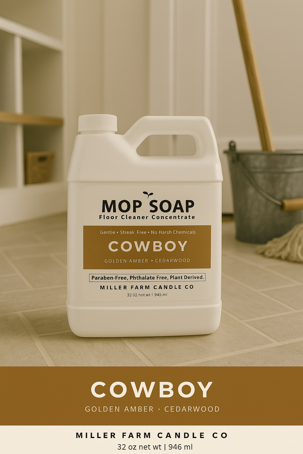 Mop Soap (32 oz) Concentrated Floor Cleaner & Floor Cleaning Solution