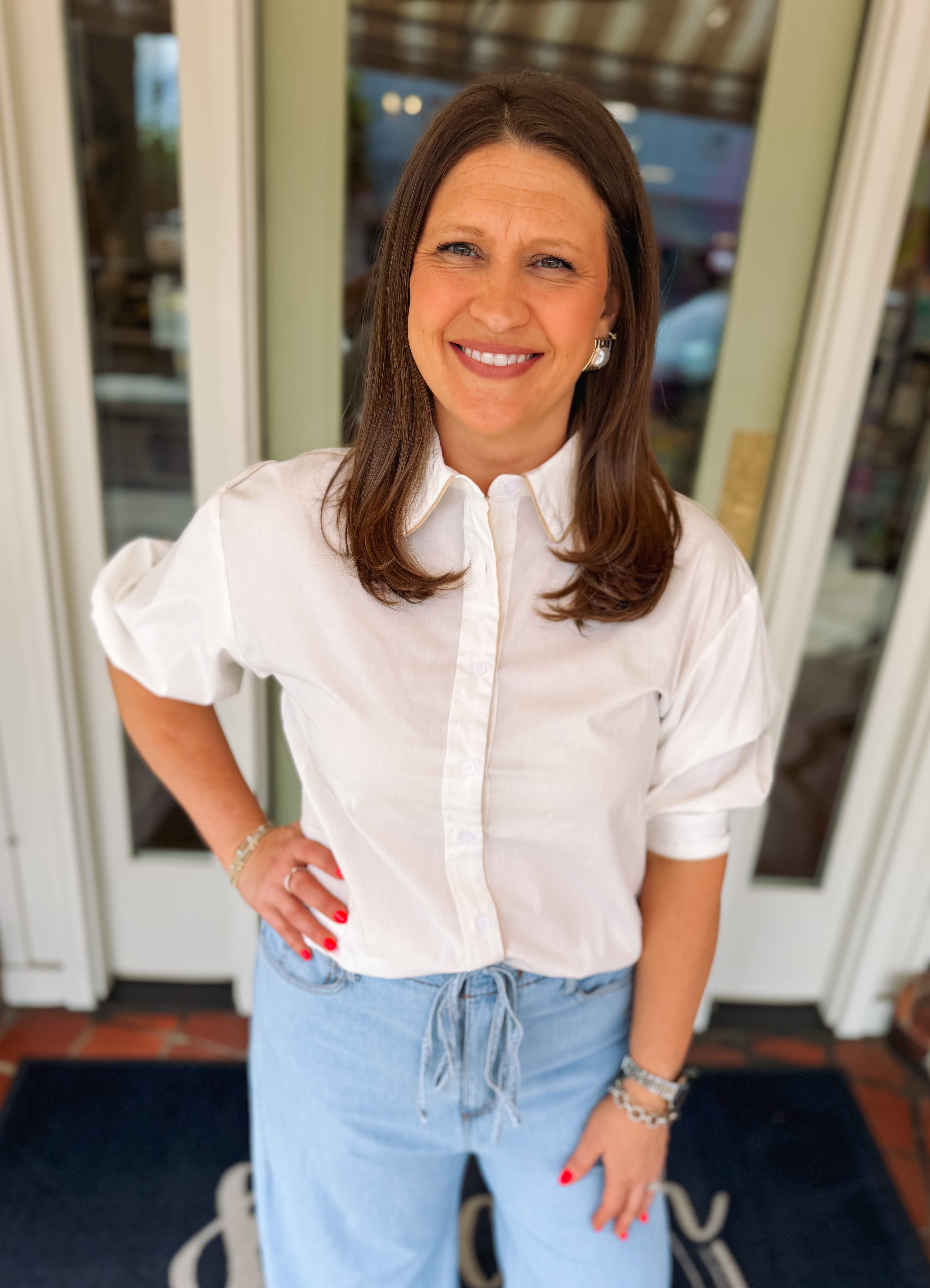 The Jessalyn Bubble Sleeve Top