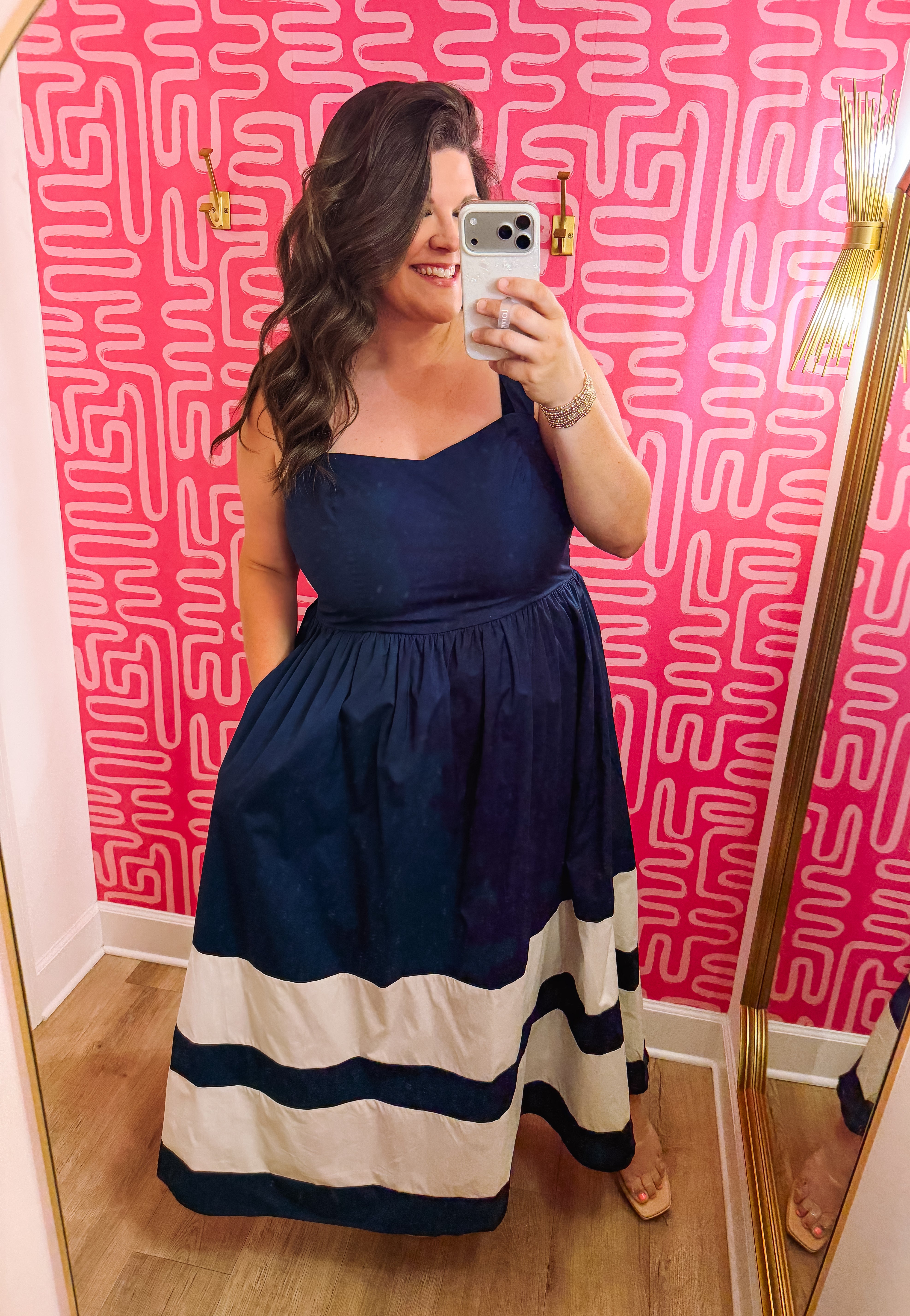 The Murray Smocked Contrast Maxi Dress