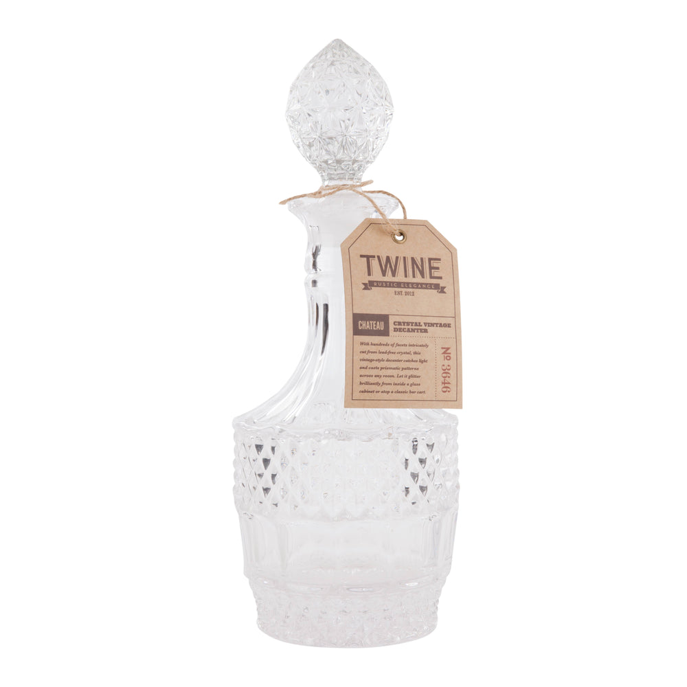 Vintage-Style Faceted Crystal Decanter